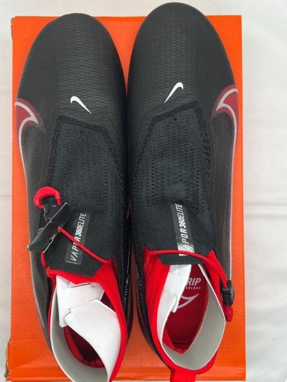 MENS Nike Vapor Edge Elite 360 P FK Black/Red Football Cleats CV6282-008 NIB